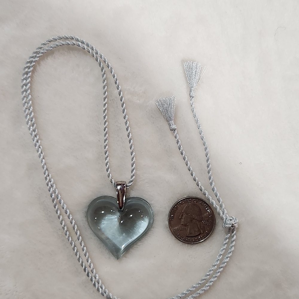 Lalique Light Blue Heart Pendant Necklace - Picture 10 of 10